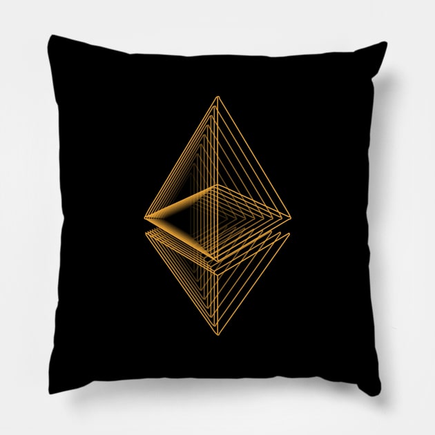 Ethereum crypto gold modern typography art gift Pillow by star trek fanart and more