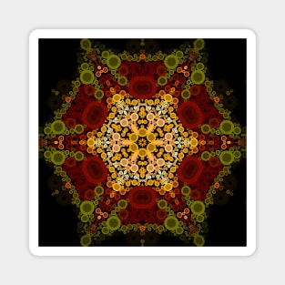 Dot Mandala Flower Yellow Red and Black Magnet