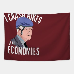 I Crash Bikes and Economies Joe Biden Falling off Bike Tapestry