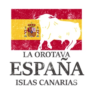 Spanien La Orotava Urlaub Stier Flagge T-Shirt