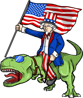 MERICA! Badass Uncle Sam riding T-Rex - 4th of July Magnet