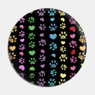 Rainbow colored paw prints Pin