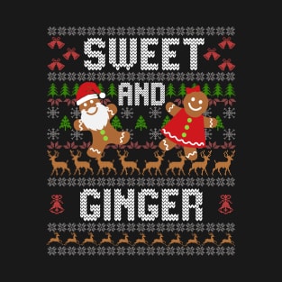 Sweet And Ginger Ugly Christmas Sweater Gingerbread T-Shirt