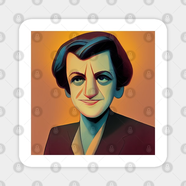 Ayn Rand Portrait | Cartoon Style Magnet by Classical