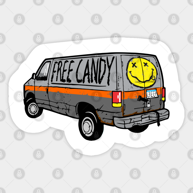 Free Candy Van Creeper Sticker TeePublic