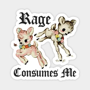 Rage Consumes Me, Funny Cute Deer Vintage 90s Style Shirt, Weirdcore Shirt, Funny Dark Humor Meme Shirt, Retro Vintage Cartoon Magnet