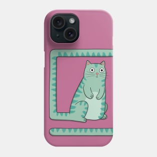 Quirky Green Cat Phone Case