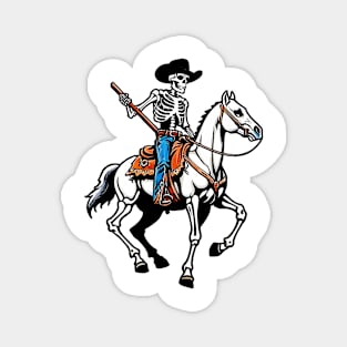 Funny Cowgirl Western Rodeo Skeleton Retro Magnet
