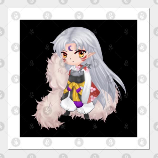 Inuyasha Sesshomaru Inuyasha Sesshomaru Poster Und Kunst Teepublic De Kagome and sesshomaru have a chat about the moon on a full moon night. inuyasha sesshomaru