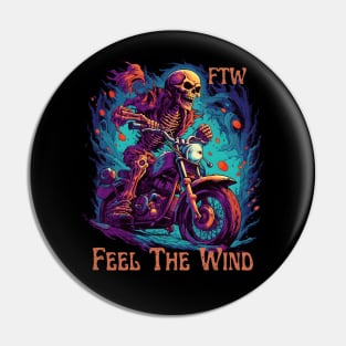 Skeleton Motorcycle (Front and Back) Pin