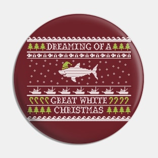 Great White Christmas Ugly Sweater Pin