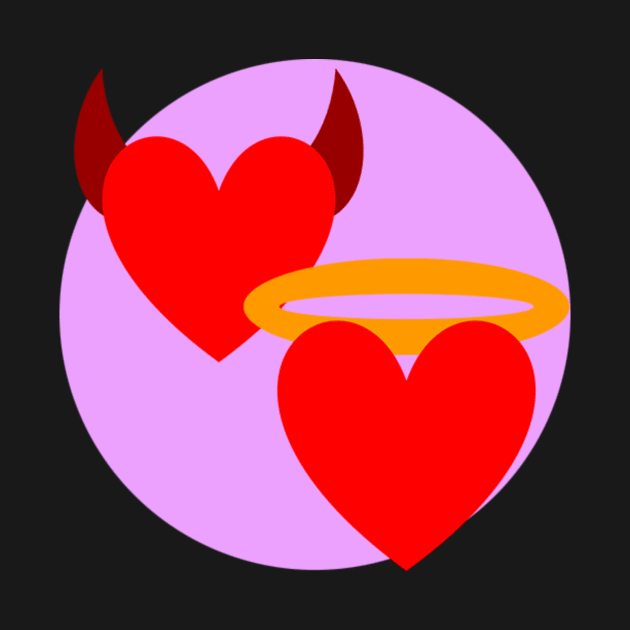 Angel/Devil Hearts - Pink circle by mastrob