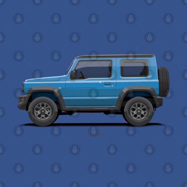 New Jimny JB74 Brisk Blue - Side by ARVwerks