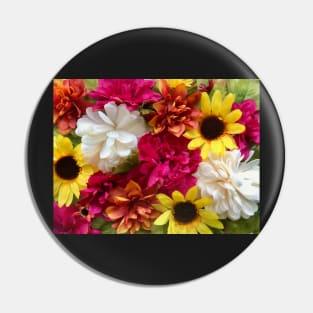 Warm Floral Arrangement - Assorted Flowers Pin