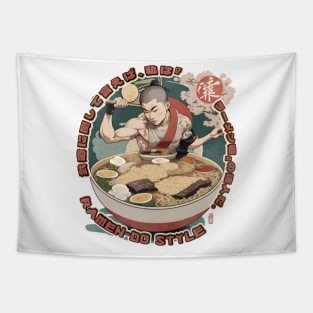 Martial Arts Ramen Noodles Fusion Shaolin Monk Tapestry