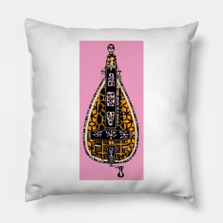 Hurdy-Gurdy with pink background Pillow