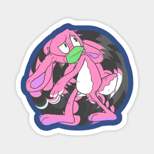 Masked RABBIT pink Magnet