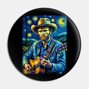 Merle Haggard in starry night Pin