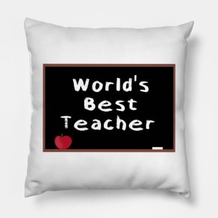 World's Best Teacher chalkboard design Pillow