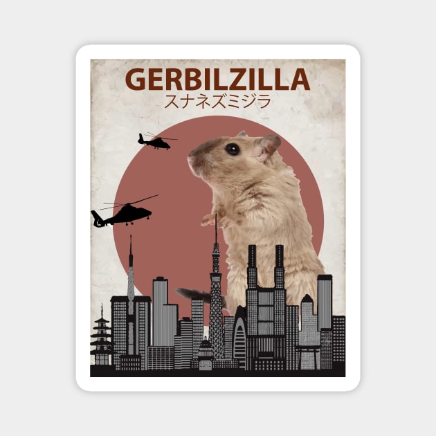 Gerbilzilla - Giant Gerbil Monster Magnet by Animalzilla