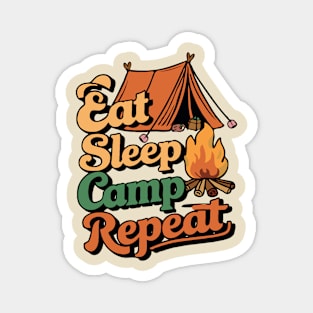 Eat Sleep Camp Repeat, Funny Camping Magnet