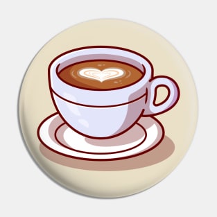 Coffee Time Cartoon Illustration Pin