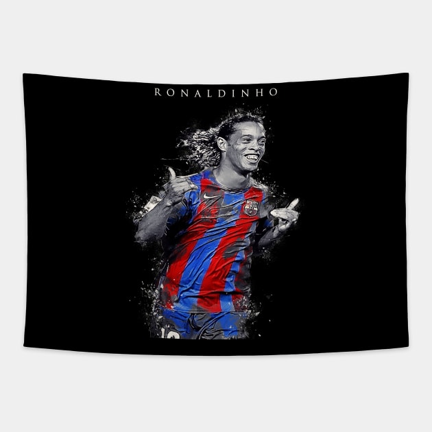 Ronaldinho in abstract art Tapestry by Yopi