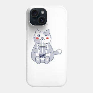 light grey cat Phone Case