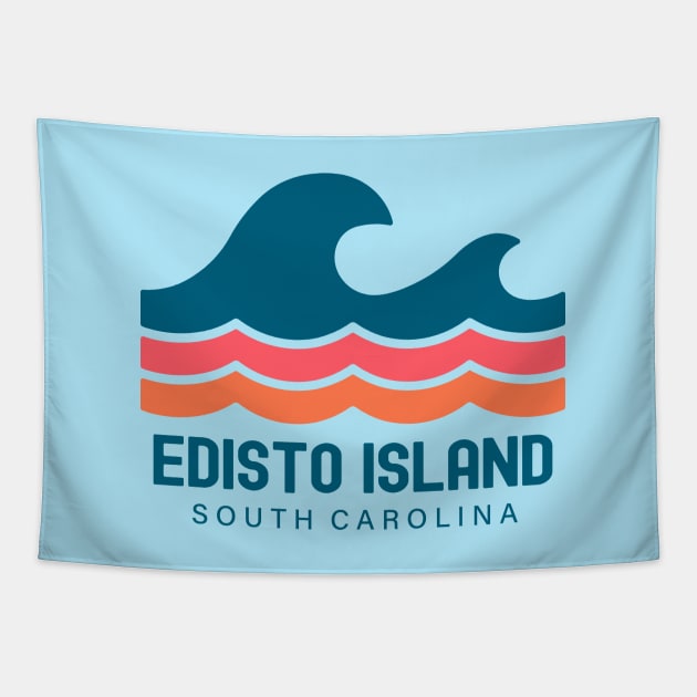 Edisto Island South Carolina Vintage Wave Tapestry by TGKelly