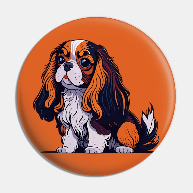 Cavalier King Charles Spaniel Portrait Pin by SpriteGuy95