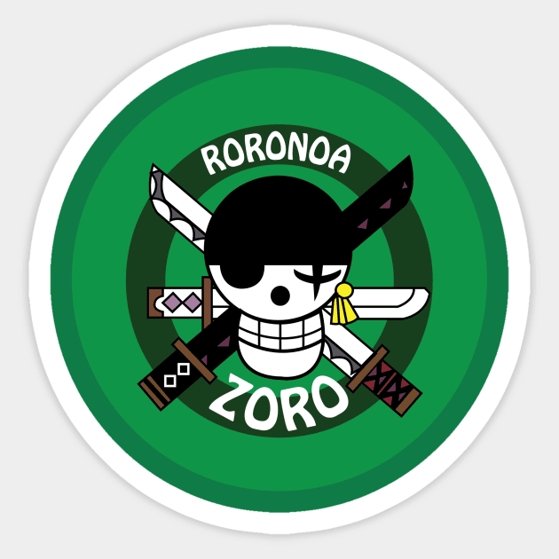 Roronoa Zoro Pirate Hunter Flag Sticker for Sale by OtakuToys