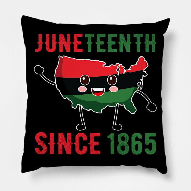 Juneteenth June 19, 1865, African American Melanin Black Pillow by Magic Arts