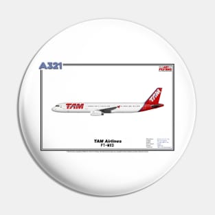 Airbus A321 - TAM Airlines (Art Print) Pin