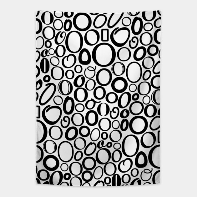 O - Typography (Black) Tapestry by gillianembers