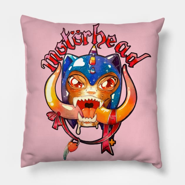 Motor Head - kawaii pink Pillow by Cinderella's