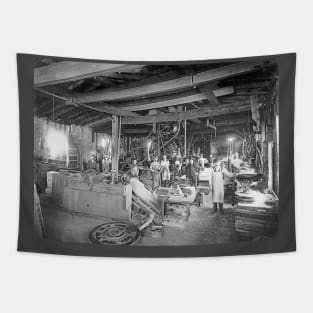 Workshop Woodworker Wood Vintage Photo Tapestry