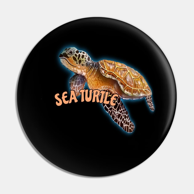 Sea turtle Pin by Coreoceanart