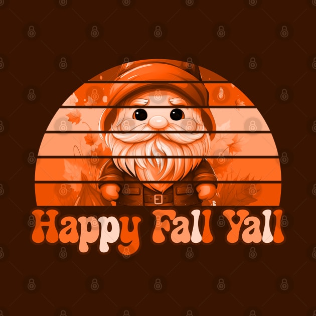 Groovy Happy Fall Gnome Vintage Sunset Retro by NearlyNow