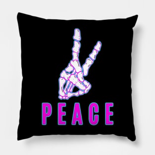 Peace skull hand Pillow