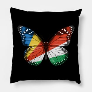 Seychellois Flag  Butterfly - Gift for Seychellois From Seychelles Pillow
