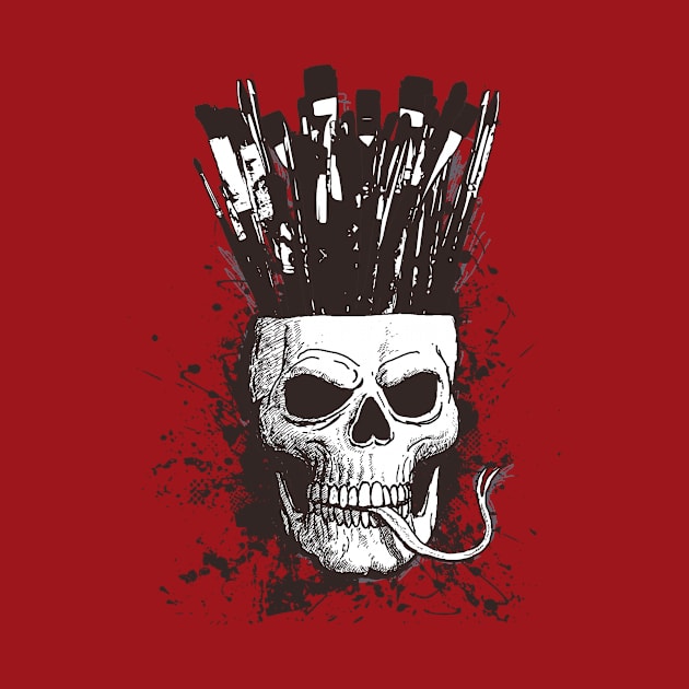 Skull artist brushes by Lizarius4tees