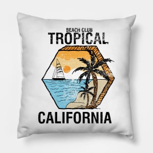 tropical California  Beach club Pillow