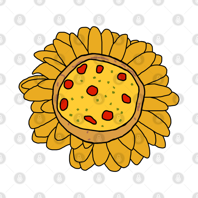 Pizza Daisy Flower by ellenhenryart