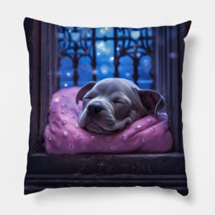 Sleeping beauty Staffy puppy Pillow