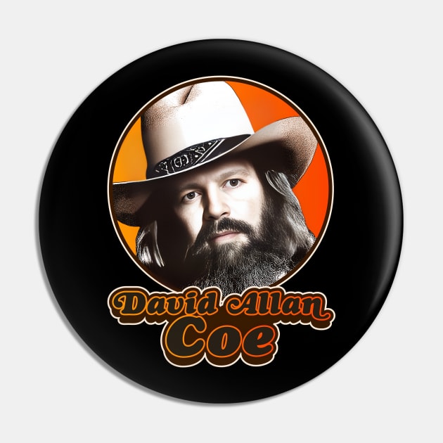 Retro David Allan Coe Tribute Pin by darklordpug