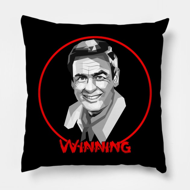 Winning (Bob Barker / The Price is Right) black white Pillow by agungsaid1234