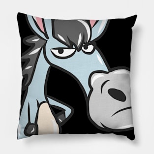 Sweet donkey kids comic donkey mule draft animal Muli Pillow