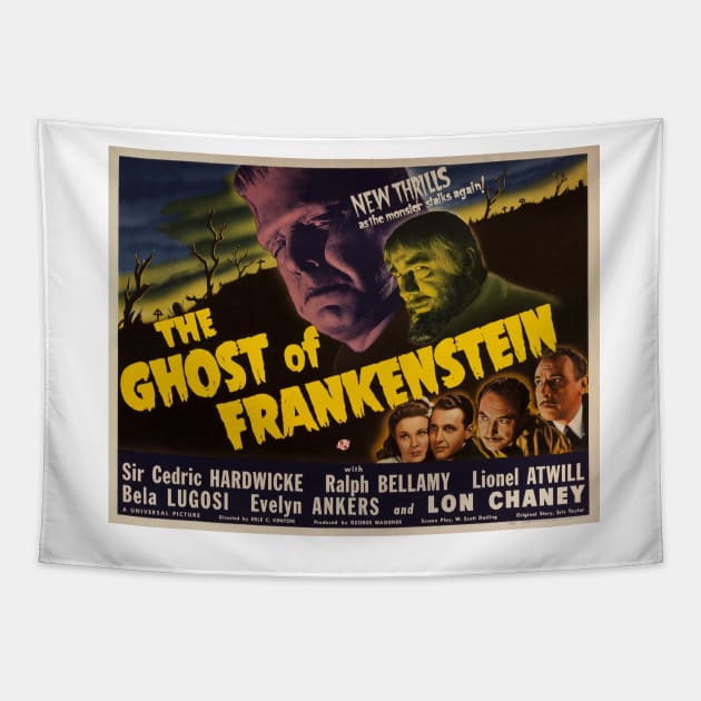 THE GHOST OF FRANKENSTEIN 1942 Vintage Hollywood Movie Tapestry by vintageposters