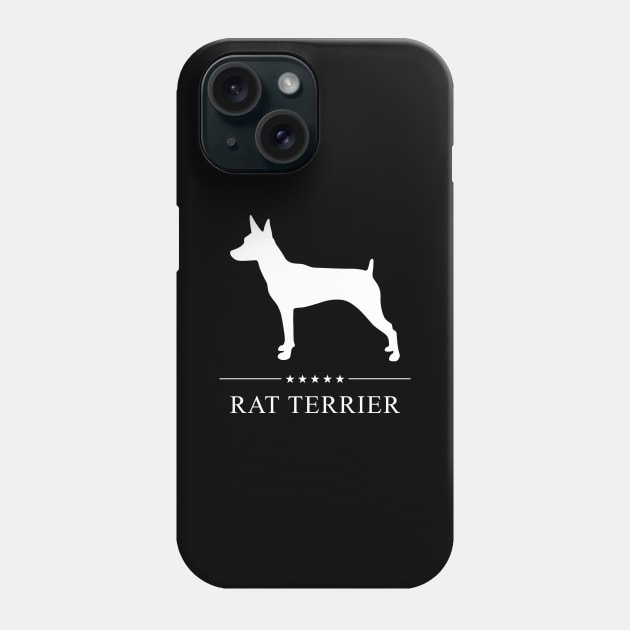 Rat Terrier Dog White Silhouette Phone Case by millersye