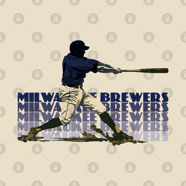 Retro Milwaukee Brewers Slugger by Rad Love